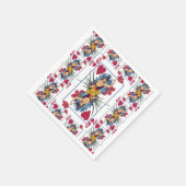 Hartenkoningin en bloemen servet (Hoek)