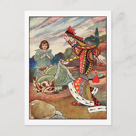 Hartenkoningin en Griffin Briefkaart (Voorkant)