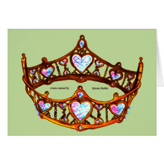 Hartenkoningin Gold Crown Tiara mint green card