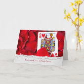 Hartenkoningin in roos kaart (Gele Bloem)