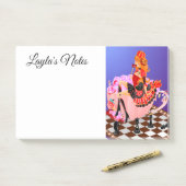 Hartenkoningin in theekopje Wonderland  Post-it® Notes (Op bureau)