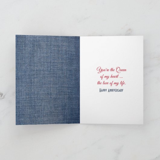 Hartenkoningin Jubileum Feestdagen Kaart (Binnen)