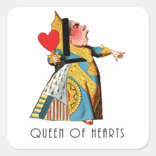 Hartenkoningin Klassieke Alice in Wonderland Vierkante Sticker