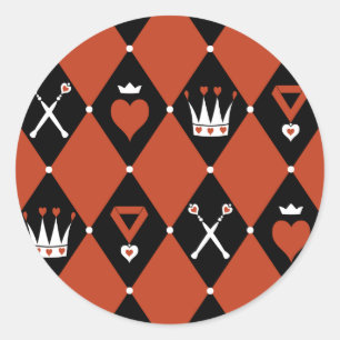 Hartenkoningin Koninklijke Motieven Ronde Sticker