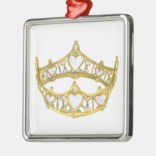 Hartenkoningin, kroonvierkant ornament (Links)