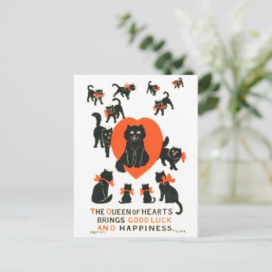 Hartenkoningin Louis Wain Briefkaart (Staand voorkant)