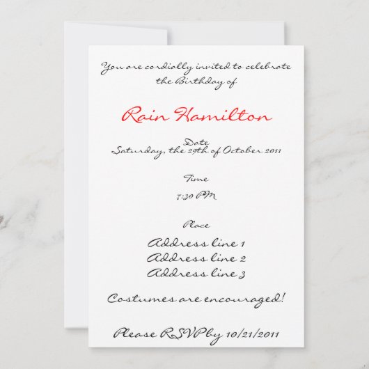 Hartenkoningin met geraffineerde partijuitnodiging kaart (Achterkant)