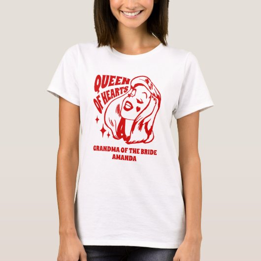 Hartenkoningin Oma van de Bruid T-shirt (Voorkant)