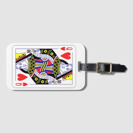 Hartenkoningin overmaatse grafische kaart, speelka bagagelabel (Voorkant (horizontaal))