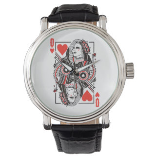 Hartenkoningin overmaatse grafische kaart, speelka horloge