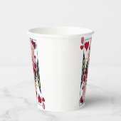 Hartenkoningin overmaatse grafische kaart, speelka papieren bekers (Rechts)