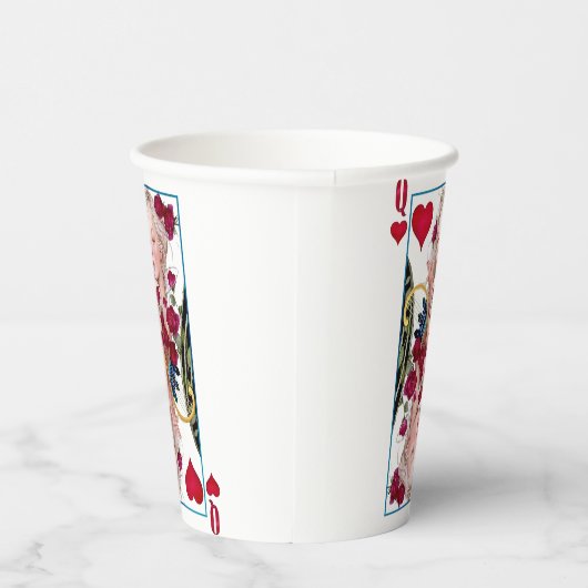 Hartenkoningin overmaatse grafische kaart, speelka papieren bekers (Rechts)