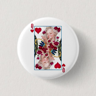 Hartenkoningin overmaatse grafische kaart, speelka ronde button 3,2 cm
