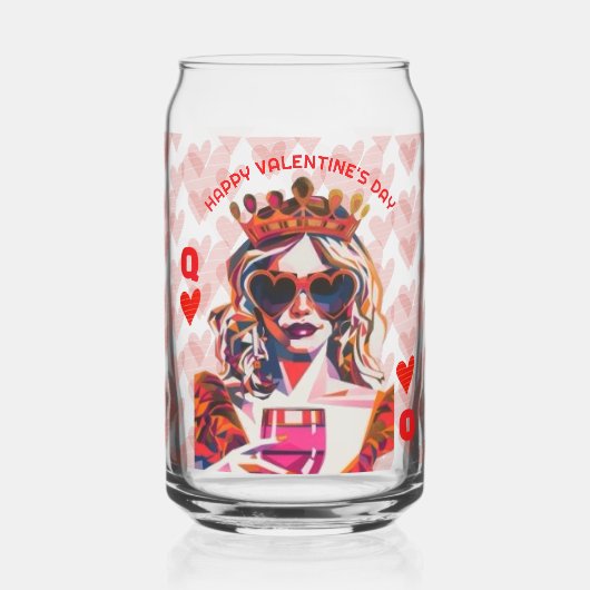 Hartenkoningin Pop Art  Blikvorm Glas (Achterkant)