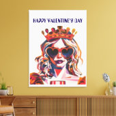Hartenkoningin Pop Art Canvas Afdruk (Insitu (Woonkamer))