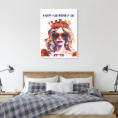 Hartenkoningin Pop Art Canvas Afdruk (Insitu (Slaapkamer))