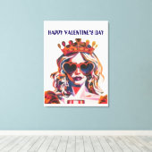 Hartenkoningin Pop Art Canvas Afdruk (Insitu (Houten vloer))