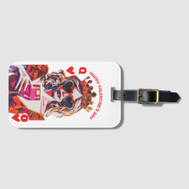 Hartenkoningin Pop Art Spiraal Notebook Bagagelabel