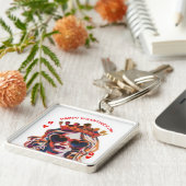 Hartenkoningin Pop Art Spiraal Notebook Sleutelhanger (Zijkant)