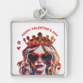 Hartenkoningin Pop Art Spiraal Notebook Sleutelhanger (Voorkant)