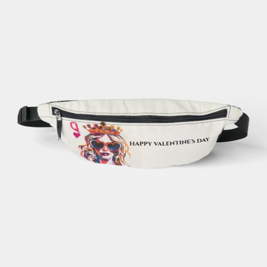 Hartenkoningin Pop Art Vrouw Heuptasje (Voorkant)