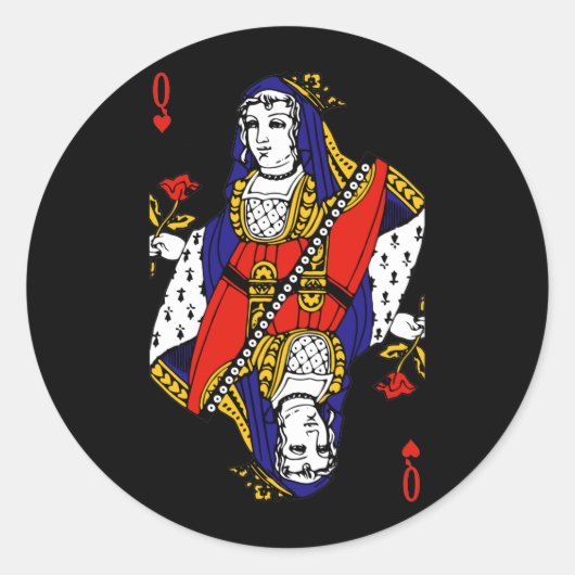 Hartenkoningin Ronde Sticker (Voorkant)