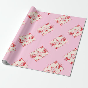 Hartenkoningin Rood en Roze Cadeaupapier