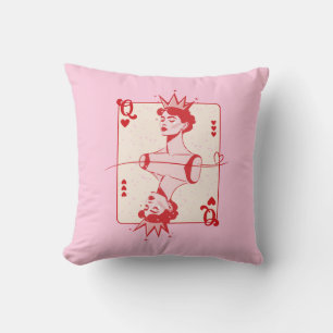 Hartenkoningin Rood en Roze  Kussen