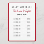 Hartenkoningin Rood Foto Diensten Kapper Menu (Voorkant)