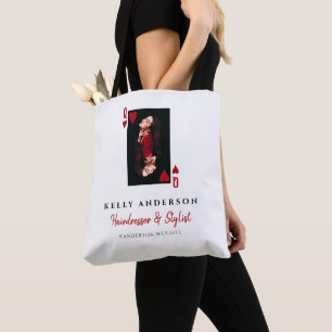 Hartenkoningin Rood Foto Zakelijke Kapsalon Tote Bag