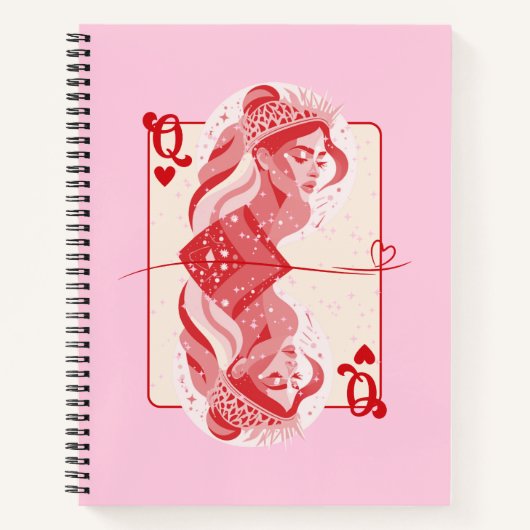 Hartenkoningin Rood Preppy Kunst Notitieboek (Voorkant)