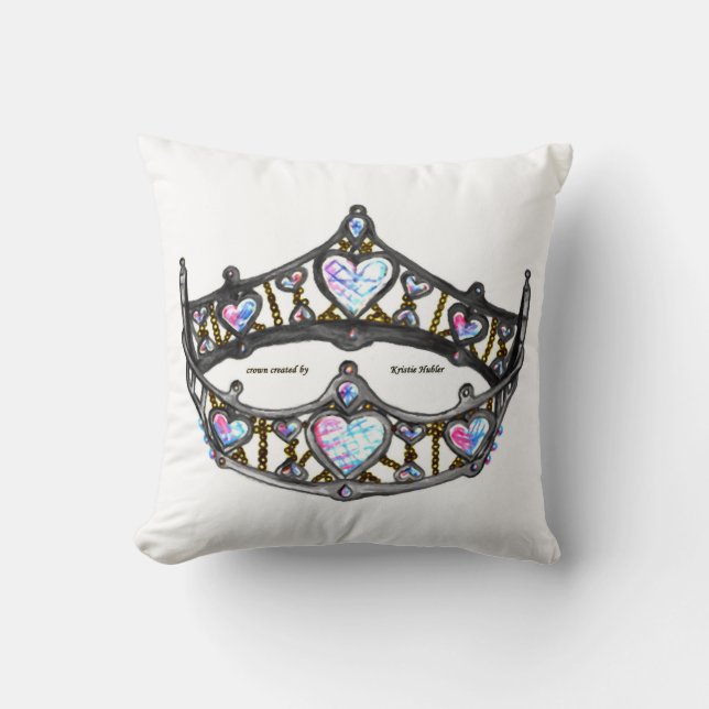 Hartenkoningin Silver Crown Tiara white Kussen (Voorkant)