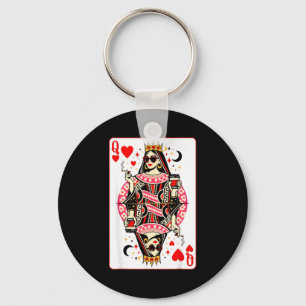 Hartenkoningin speelkaart hart koffie cuteQuee Sleutelhanger