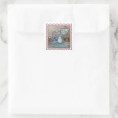 Hartenkoningin stempelkunst vierkante sticker (Tas)