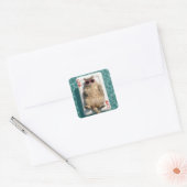 Hartenkoningin Tabby Kat Vierkante Sticker (Envelop)