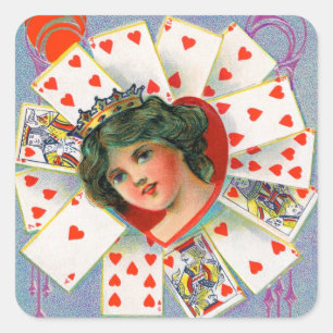 HARTENKONINGIN,Valentijnsdag Vierkante Sticker