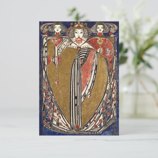 Hartenkoningin van Margaret Macdonald Mackintosh Bedankkaart (Staand voorkant)