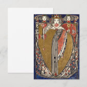 Hartenkoningin van Margaret Macdonald Mackintosh Bedankkaart (Voorkant / Achterkant)