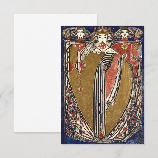 Hartenkoningin van Margaret Macdonald Mackintosh Bedankkaart (Voorkant / Achterkant)