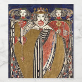 Hartenkoningin van Margaret Macdonald Mackintosh Wijn Etiket (Enkel label)