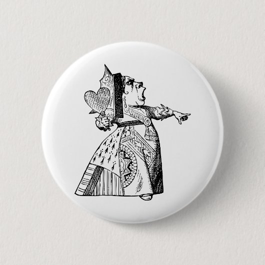 Hartenkoningin - weg met haar hoofd! ronde button 5,7 cm (Voorkant)