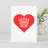 Hartenkoningin Wenskaart Feestdagenkaart (Staand voorkant)