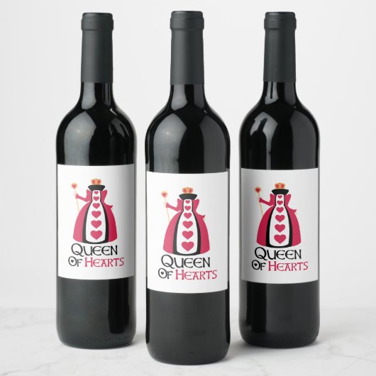 Hartenkoningin Wijn Etiket (Flessen)
