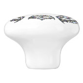 Hartenkoningin Zilveren Kroonkronen Tiaras witte k Keramische Knop (Zijkant)