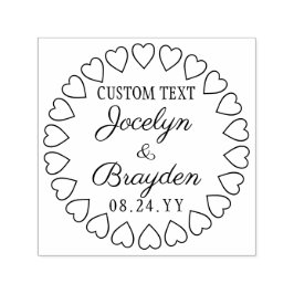 Hartenkrans Trouwkaart Bedankje of Save the Date Zelfinktende Stempel