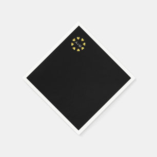 hartenkring met Initialen, liefde Bruiloft Servet