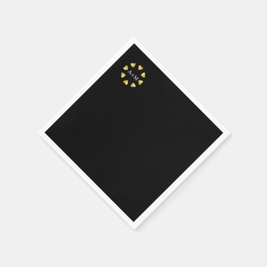 hartenkring met Initialen, liefde Bruiloft Servet (Hoek)