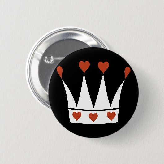 Hartenkroon Ronde Button 5,7 Cm (Voorkant /achterkant)