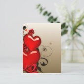 hartenliefde aangepaste persoonlijke Jubilea Briefkaart (Staand voorkant)