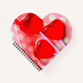 Hartenlolly's op poka-stippen notitieboek